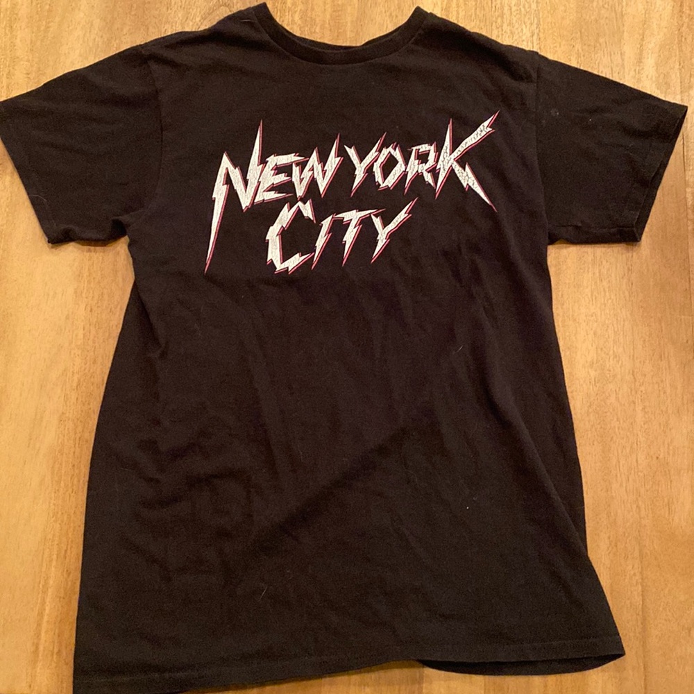 Bought at Nordstrom. Black T-shirt with font saying “New York” on it.